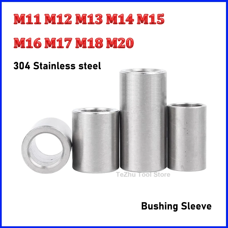 

M11 M12 M13 M14 M15 M16 M17 M18 M20 304 Stainless Steel Bushing Washer Gasket Unthreaded Round Hollow Standoff Spacer Sleeve
