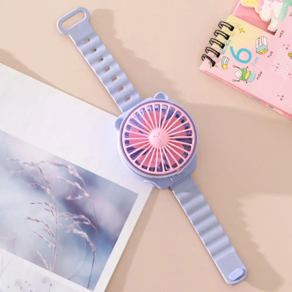 Portable Low Noise Kids Watch Fan 90° Rotatable Detachable Band Summer Bracelet Fan Creative Foldable Wrist Fan Travel