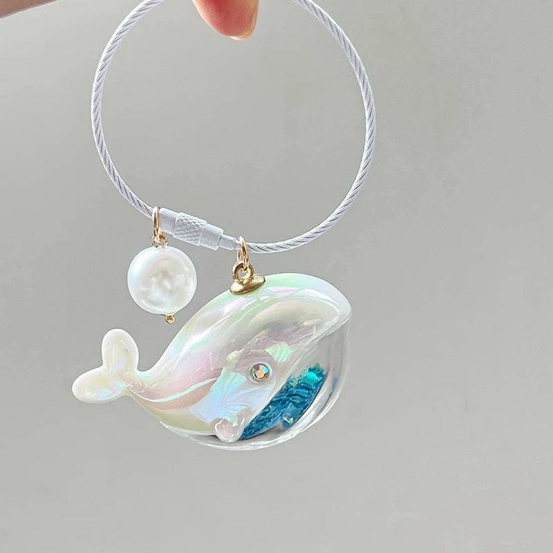 Funny Dolphin Keychain Blue Whale Keyring For Car Keys Kawaii Whale House Pendant Keyring Girls Handbag Key Chains Jewelry Gifts