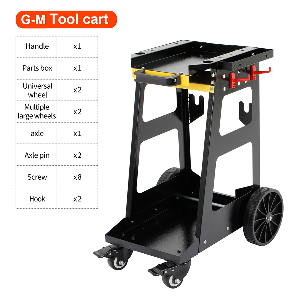 G-M 2 Tier Heavy Duty Workshop Garage Mechanic Utility Trolley Service Tool Cart Movable Tool Cart