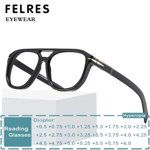 FELRES Square Anti Blue Light Reading Glasses Women Prescription Eyewear Optical Glasses Single Focus Presbyopic Glasses +1.75