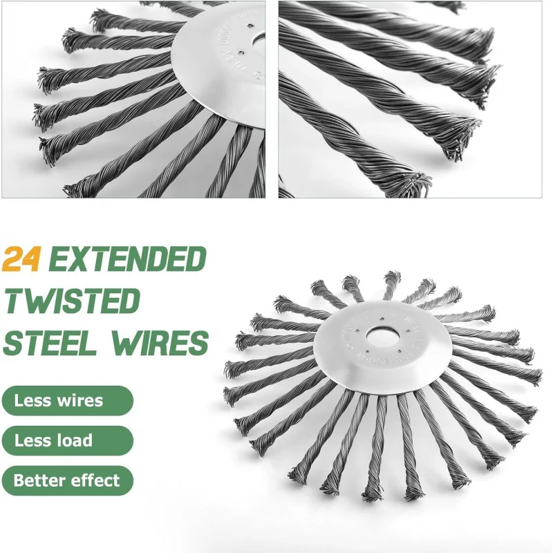6/8/10 Inch Steel Wire Weeding Brush, Matching Turntable Grass Trimmers, Brush Cutter Disc