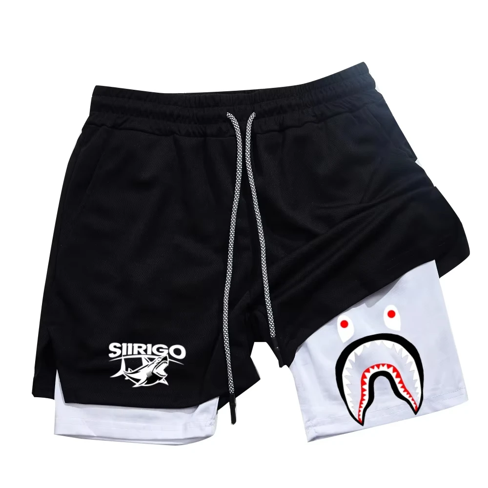 

WKW мужские и женские шорты для бега для фитнеса, тренировок в тренажерном зале, спортивные шорты 2-в-1, быстросохнущие тренировочные шорты для медленного бега