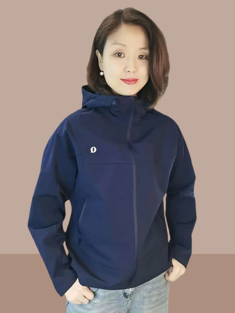 

Spring 2026 Women's Slimming Hooded Zipper Jaet Faionable Thin Casual Pure Color Versatile Loose Fit Long Sve Coat