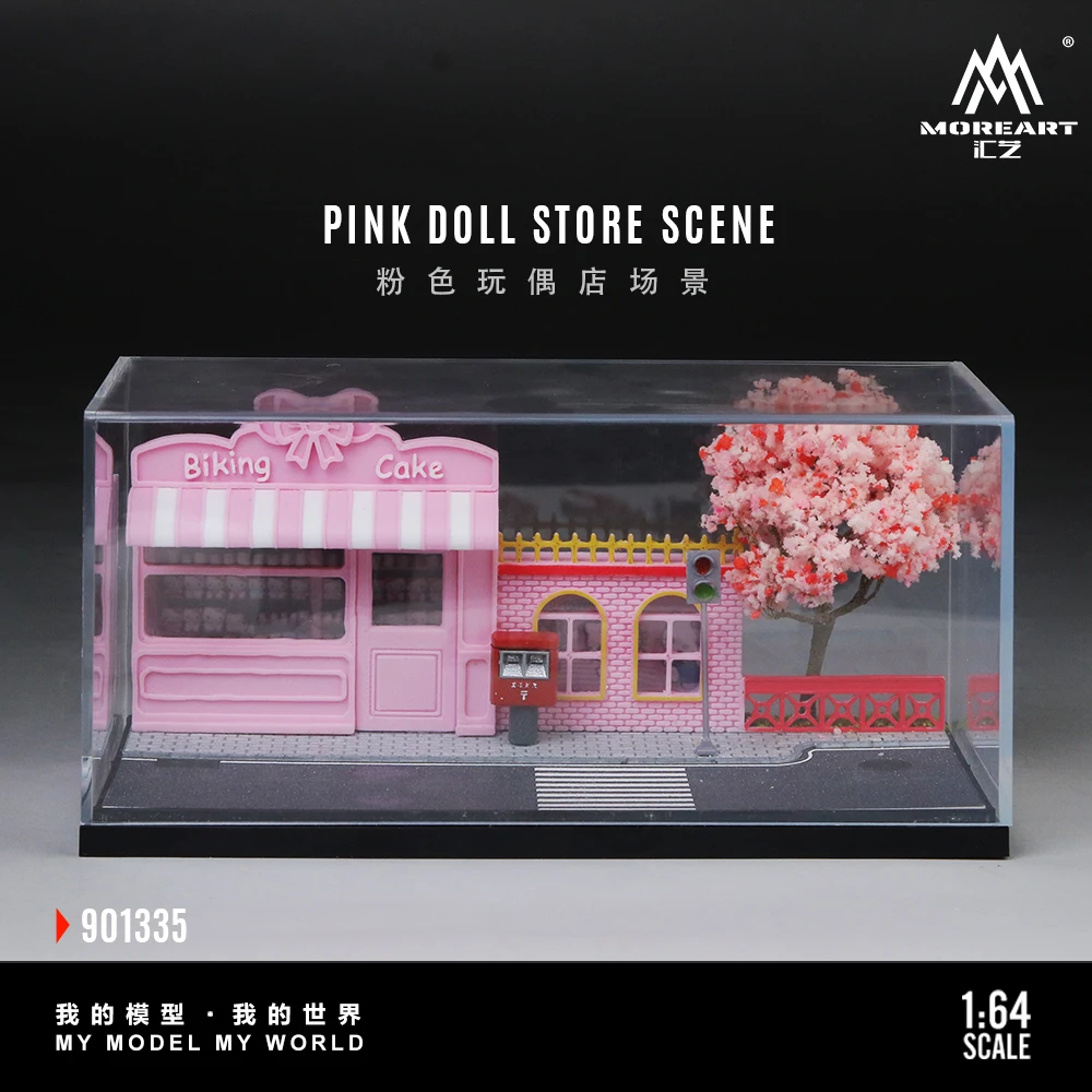 

*Pre-order*MoreArt 1:64 Pink Shop Miniature Scene Model, Toy Store Diorama, Desktop Display Decoration for Car Model Collection