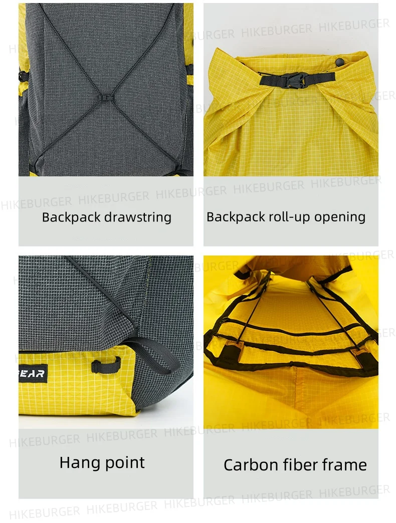 3F UL GEAR Tutor Ultra Rucksack Outdoor Camping 30+10L Ultraleicht UHWMPE Wandern Wasserabweisend Reisen Bergsteigen DAOSHI – Detail 15