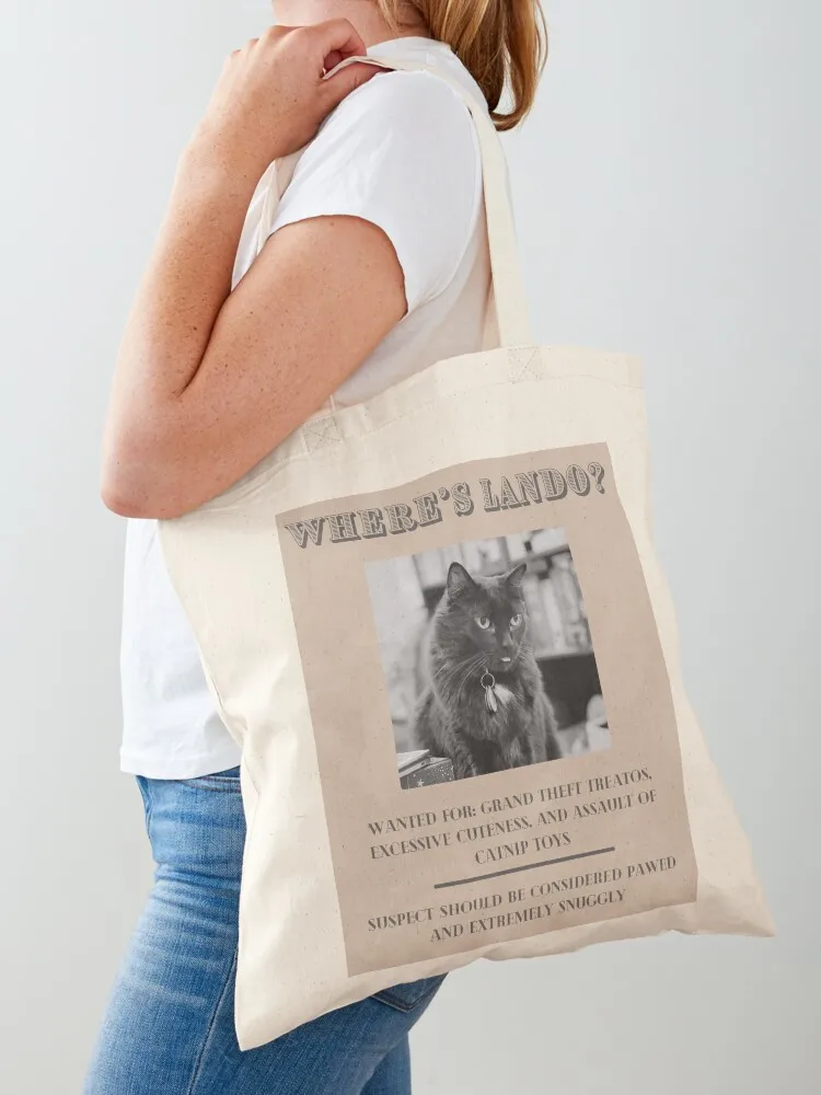 

Lando Wanted Poster Tote Bag female bag reusable shopping bags tote bags men tote bags aesthetic