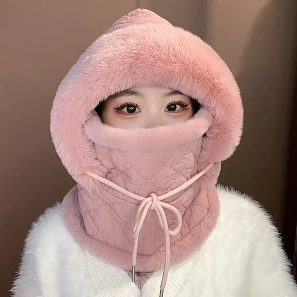 

Casual Winter Balaclava Hat Cold-proof Thickened Ear Protection Hat Windproof Keep Warm Beanies Cap for Women Girls