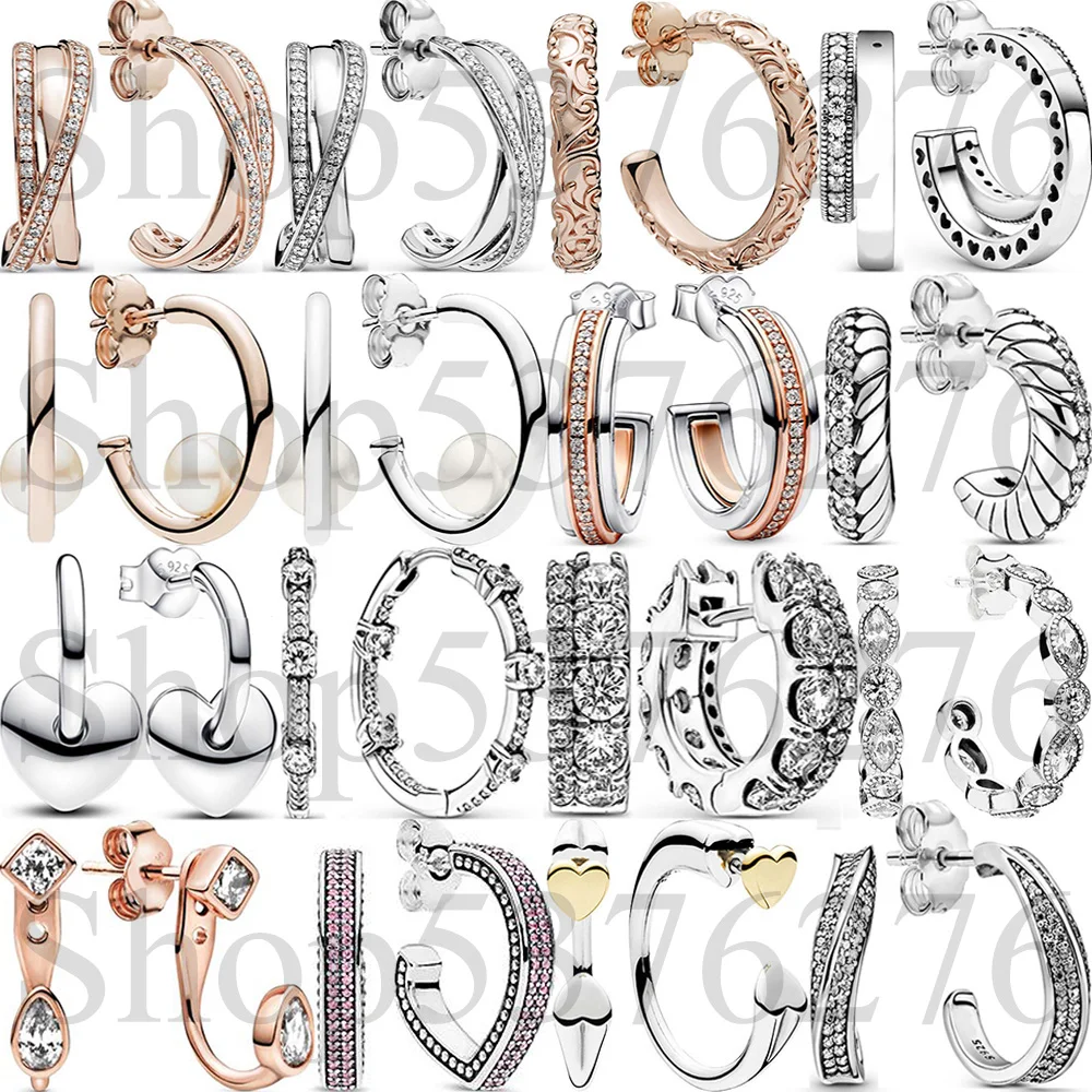 

Стерлингового серебра 925 пробы, королевская красота, переплетенное сердце, открытые бруски, двойной ремешок с логотипом, модные серьги-кольца для женщин, подарок, ювелирные изделия своими руками