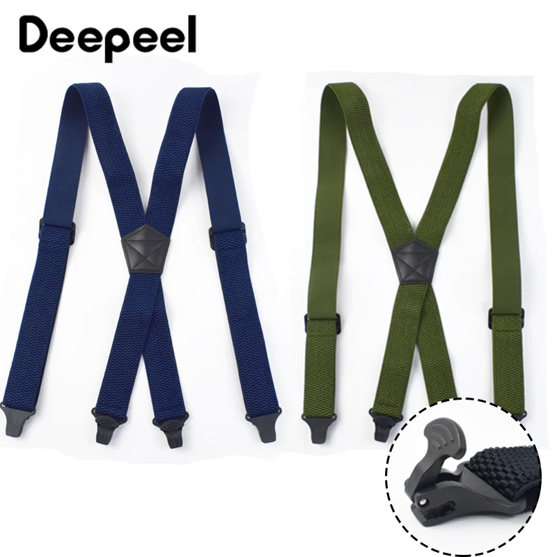 3.5*120cm Adult Men's Suspender X-Type Elastic Braces 4 Clips Plastic Buckles Strap Harness Man Work Male Jockstrap Accessories