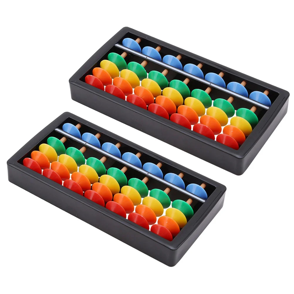 2 PCS 7 Versnellingen Abacus Kraal Rekenkundige Wiskunde Leren Speelgoed Leunend Gereedschap voor Kinderen Teller Tellen Studenten ABS Peuter