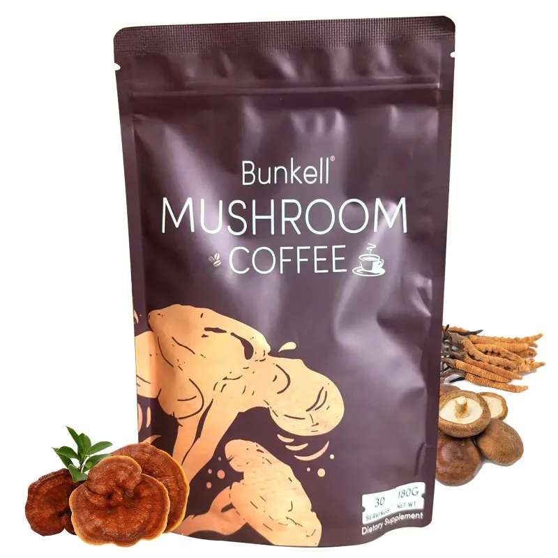 6-in-1 Organic Mushroom Powder - 2000 Mg for Brain Health, Focus, Anti-Fatigue and Digestive Support