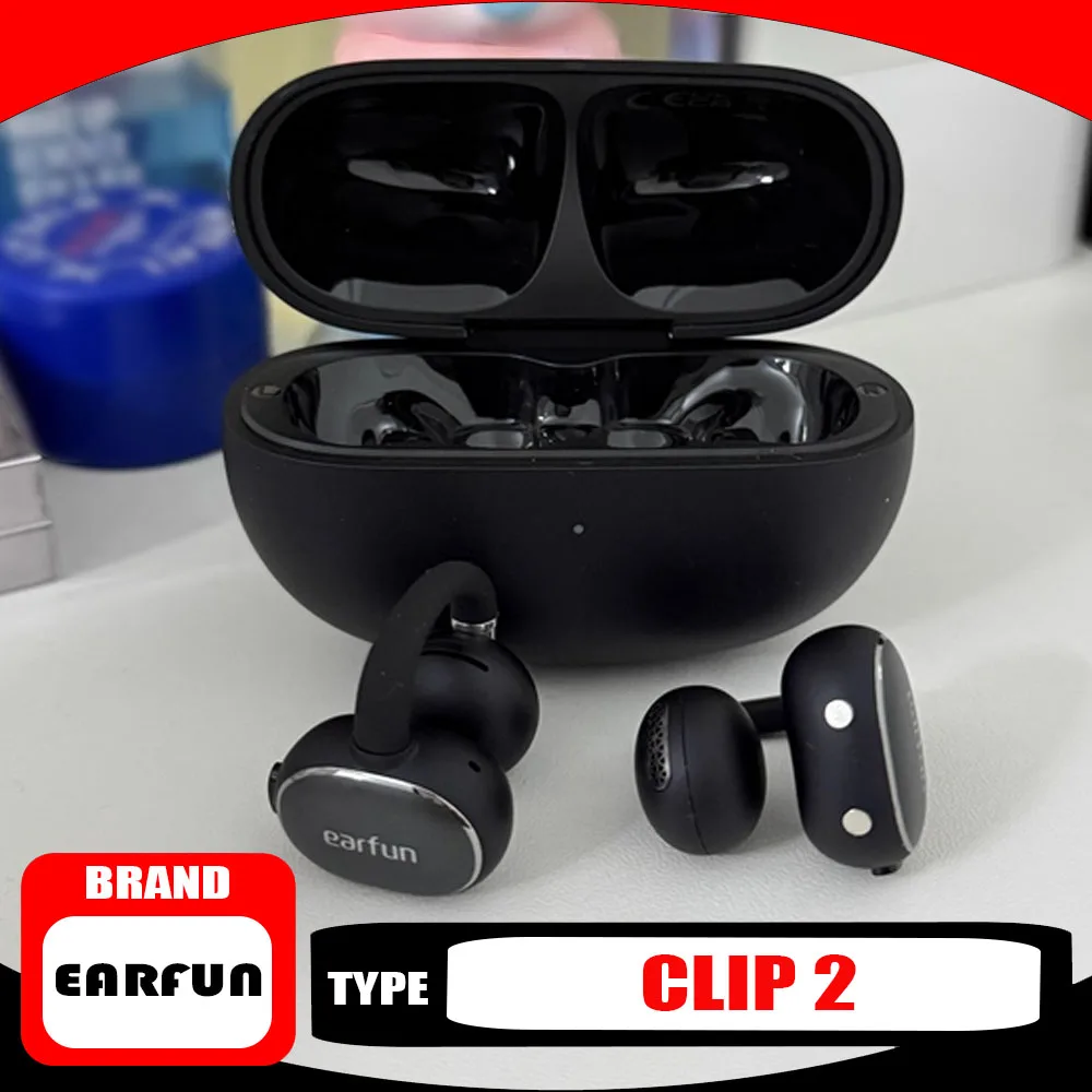 �couteurs sans fil EarFun Clip2 Bluetooth avec crochet d'oreille, 2 micros, IA ENC, transmission sonore directionnelle LDAC, durables