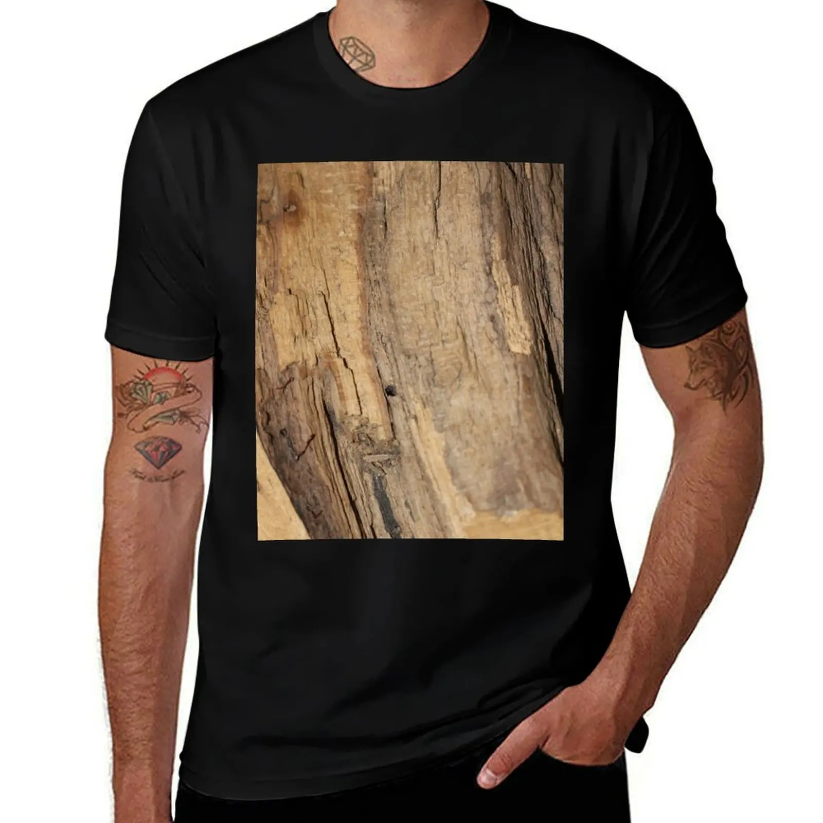 

man material shirt shirt t t cotton pattern T-Shirt summer man driftwood wood Weathered texture