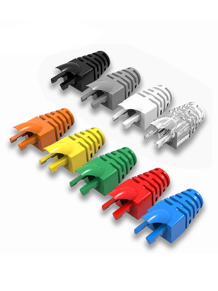 ZoeRax 100 szt. Cat5E CAT6 RJ45 kabel sieciowy Ethernet buty odciążające złącze kabla osłona wtyczki — zdjęcie 2