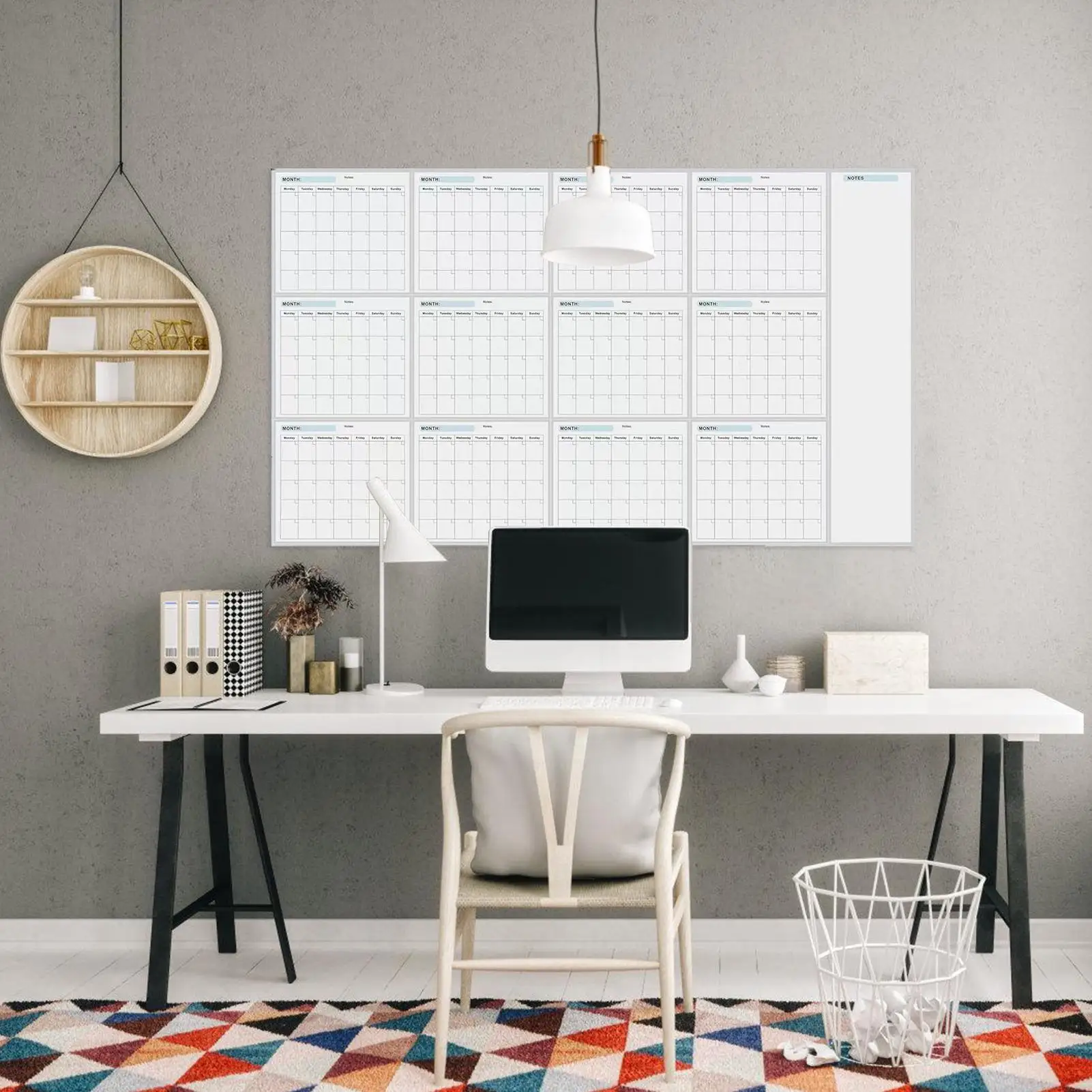 Dry Erase Yearly Whiteboard Calendar Erasable Yearly Planner enlarge widen practical Undated Yearly Calendar Bring a to-do list view 3