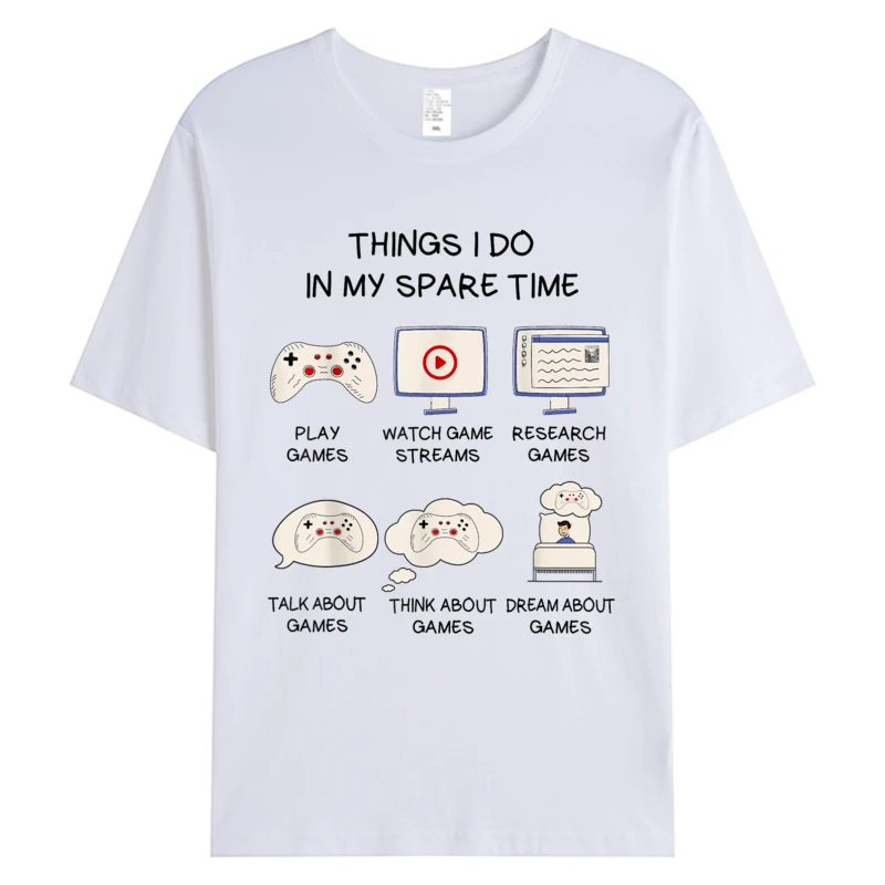 

Funny Gaming Shirt For Men In My Spare Time Gamer Tee Shirts Men's Cotton Fabric Thanksgiving Day Hot Sell Graphic T-Shirts