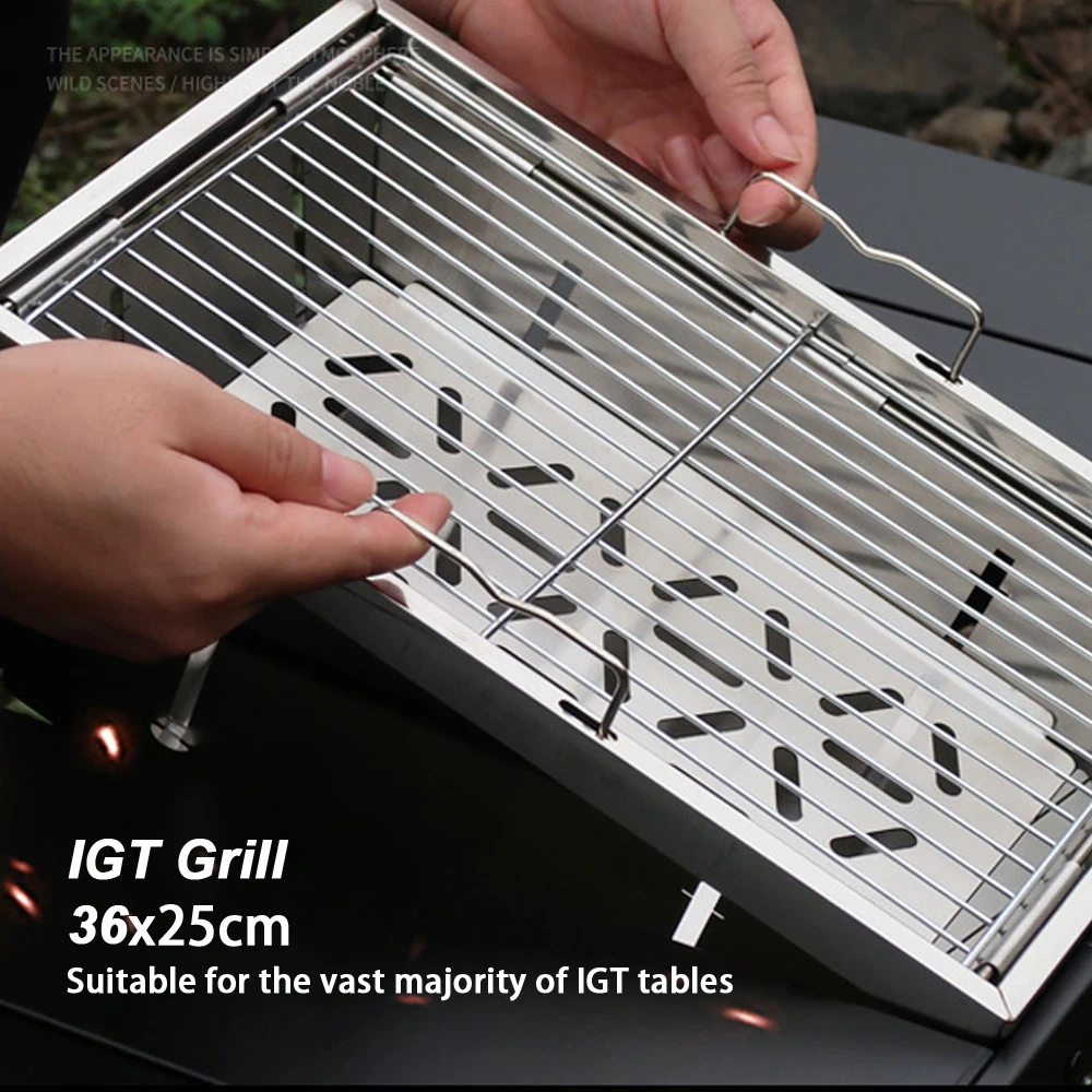 Portable 201 stainless steel outdoor camping picnic tourist tabletop cooking 1unit folding IGT Grill