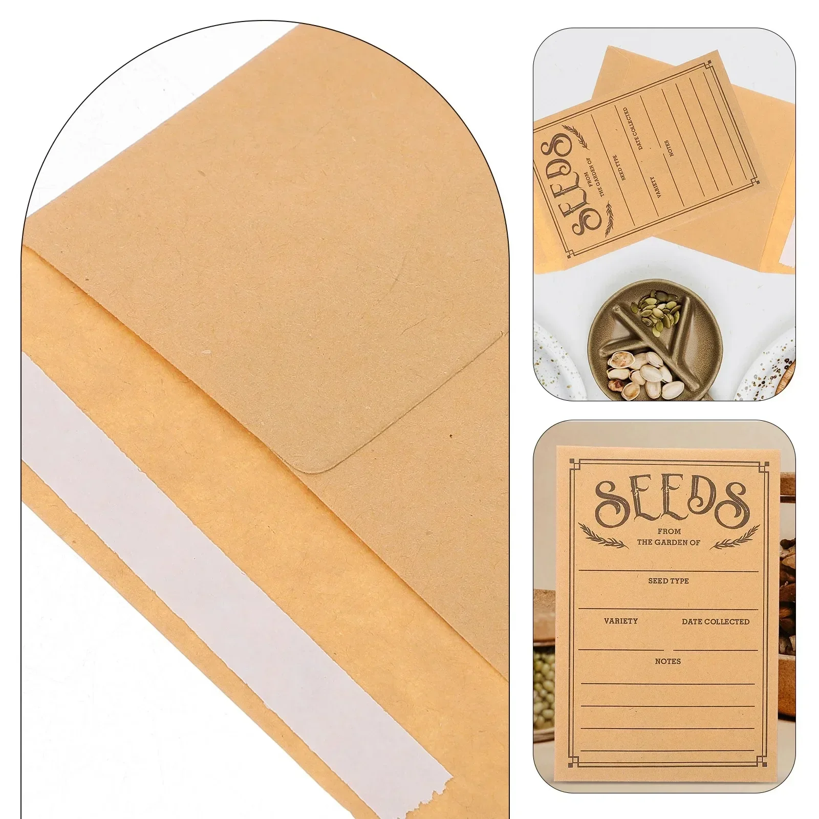50PCS Seed Packets Saving Envelopes Paper Organizer Small Seeds Mini Money Coins for Poly Mailers Title Notes Kraft Paper Bag