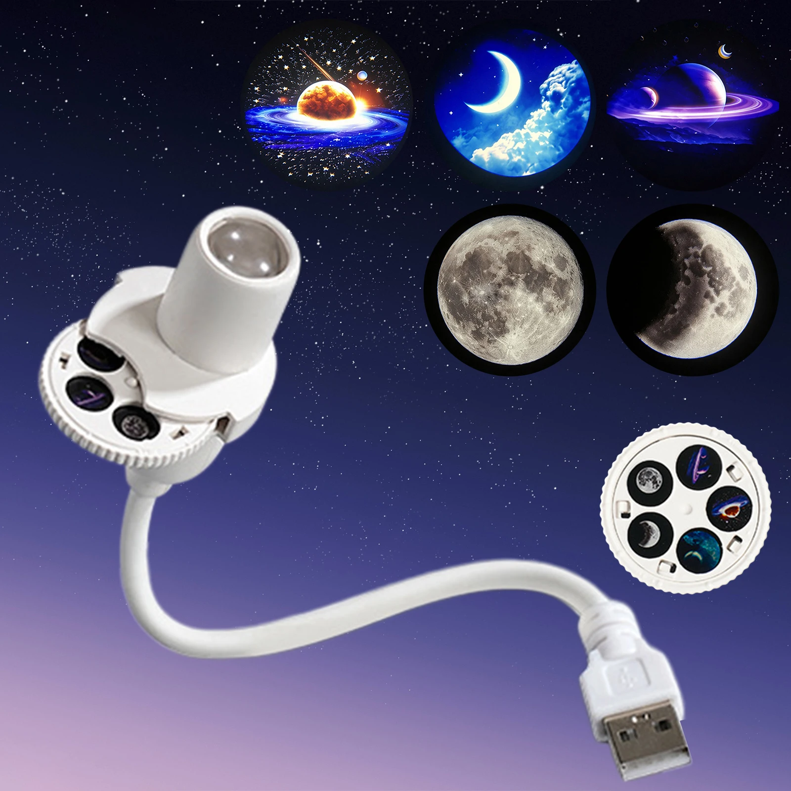 LED Night Light Wall Lamp 360 Degree Rotating Design Space Galaxy Projector Lamp for Kids Adults Bedroom Dreamy Ceiling Decor