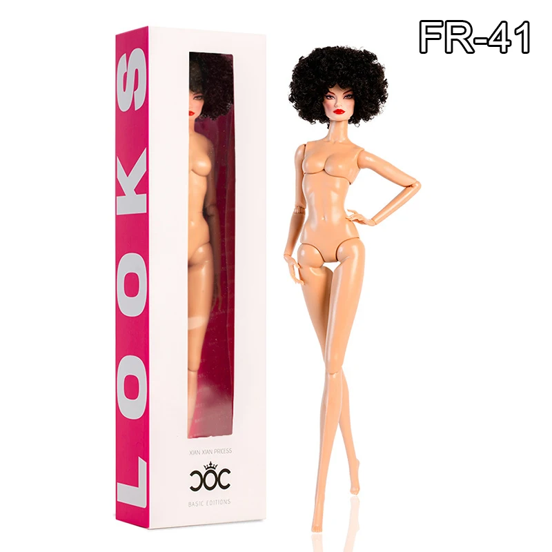 32cm Supermodel Modepop FR43 FR44 Molly Meisje Bruin Haar Bruine Huid 12 Beweegbare Gewrichten Poppenhuis DIY Verkleed Speelgoed Verzamelaar