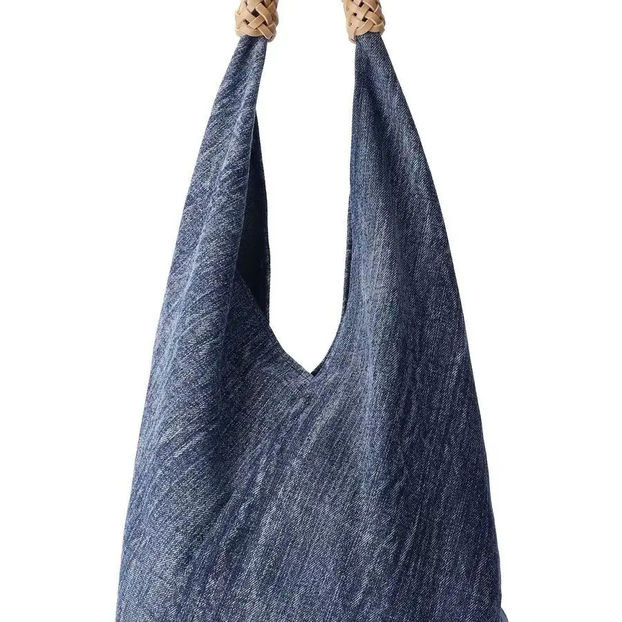 

Cowboy Canvas Bag Women's Single Shoulder Tote Crescent Bags Niche Ins