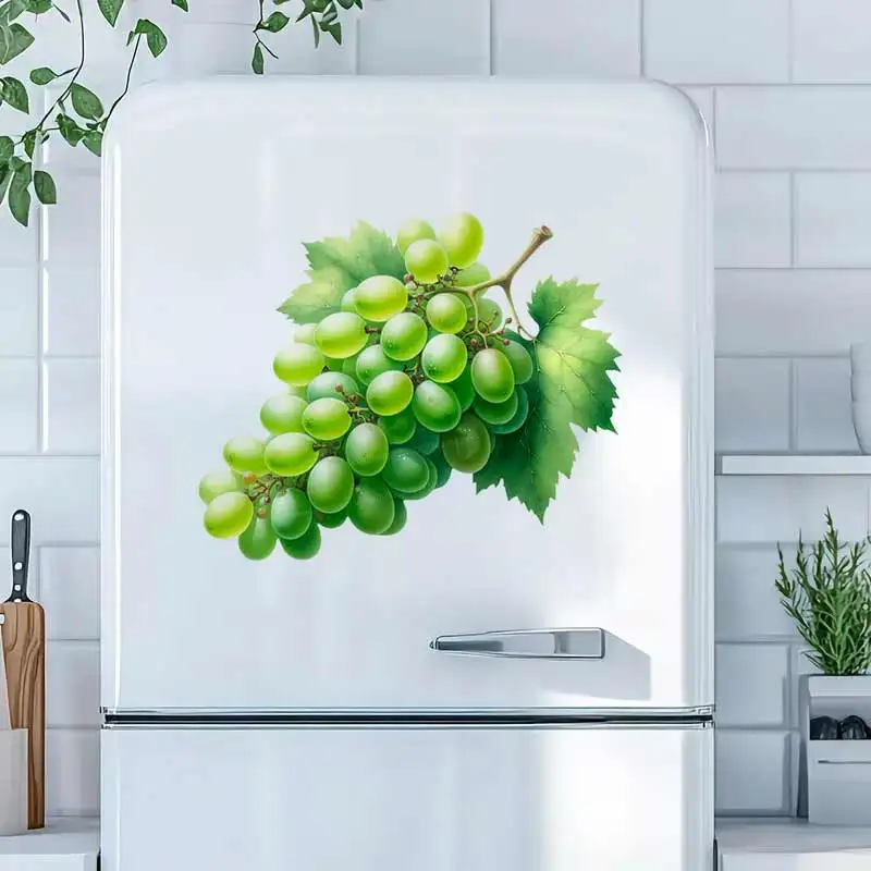 Grapes Fresh Fruits Wall Stickers Kitchen Decoration Dining Room Living Room Cabinet Refrigerator Home Decoration Decals M1206