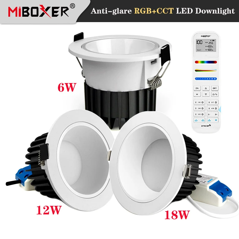 MIBOXER Smart RGBCCT LED typu Downlight 6W/12W/18W pracy z aplikacją/głosem/RF pilot zdalnego sterowania