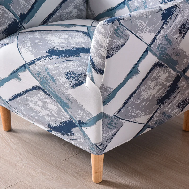 1pc Nordic Floral Print Sofa Cover Elastic Spandex Armchair Cover Single Removable Couch Slipcovers for Bar Counter Living Room