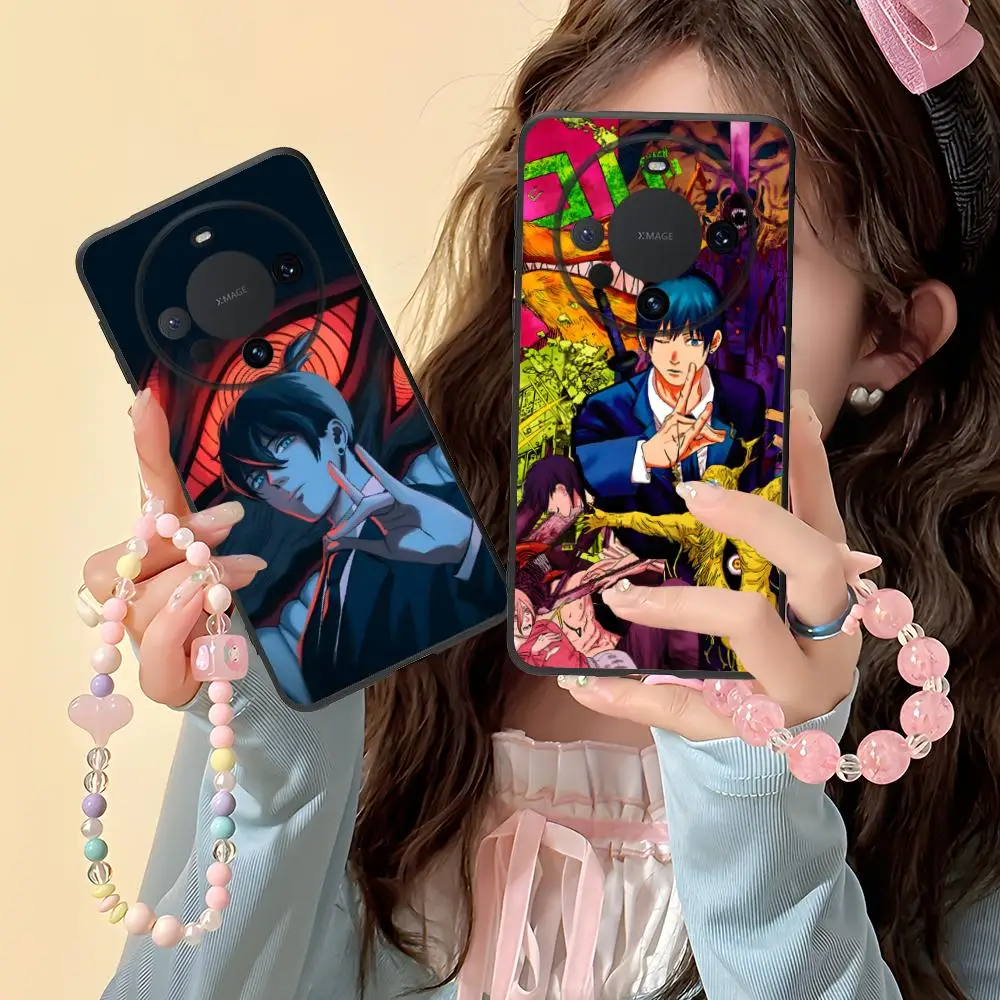 

Chainsaw Aki Hayakawa Phone Case for Huawei Mate 60 50 40 30 20 10 Pro Plus Lite E 5G Black Luxury Cellphones Cover