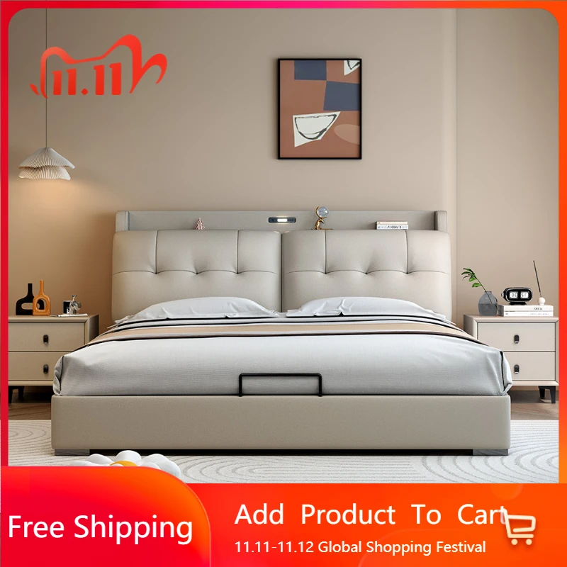 

European Luxury Modern Double Bed Storage Adults Design King Size Double Bed Space Saving Luxury Cama Infantil Hotel Furniture