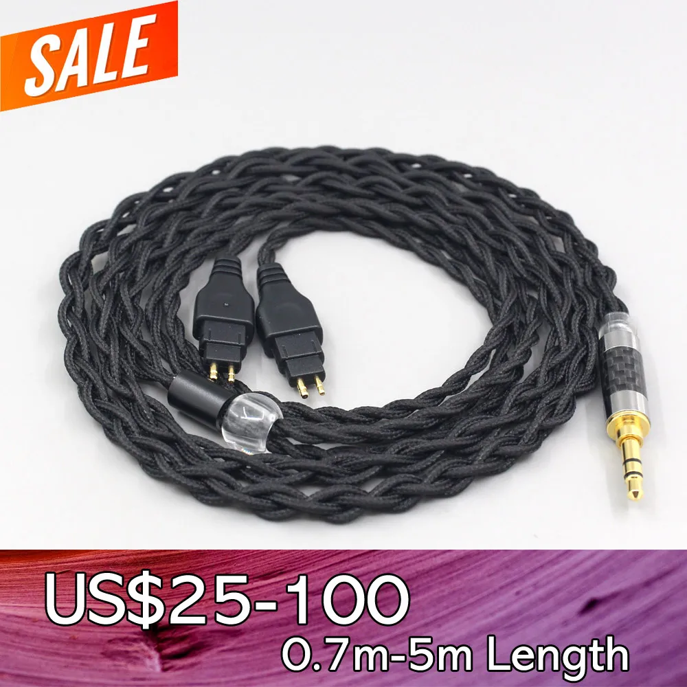 

LN007456 Pure 99% Silver Inside Headphone Nylon Cable For Sennheiser HD580 HD600 HD650 HDxxx HD660S HD58x HD6xx Earphone