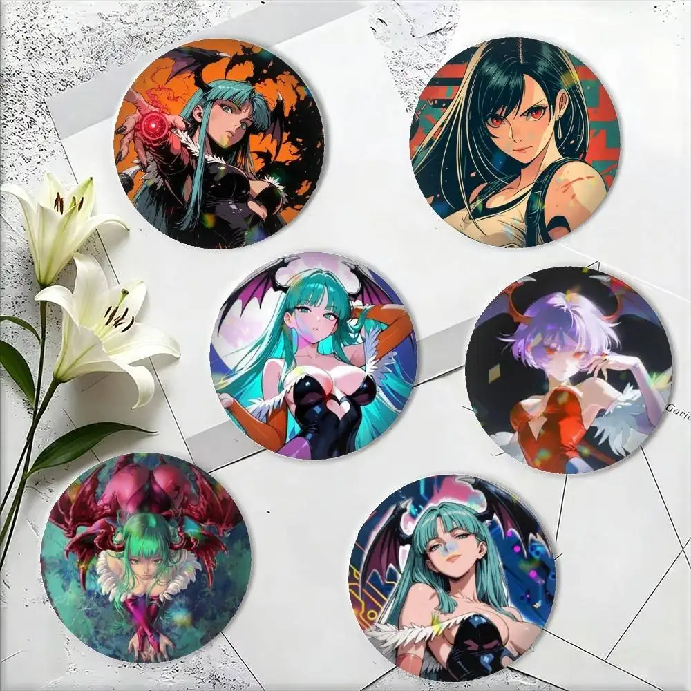 Darkstalkers M-Morrigan Aensland 25 32 44 58 75mm Badges Personalized Round Brooches Pins Accessory Gift