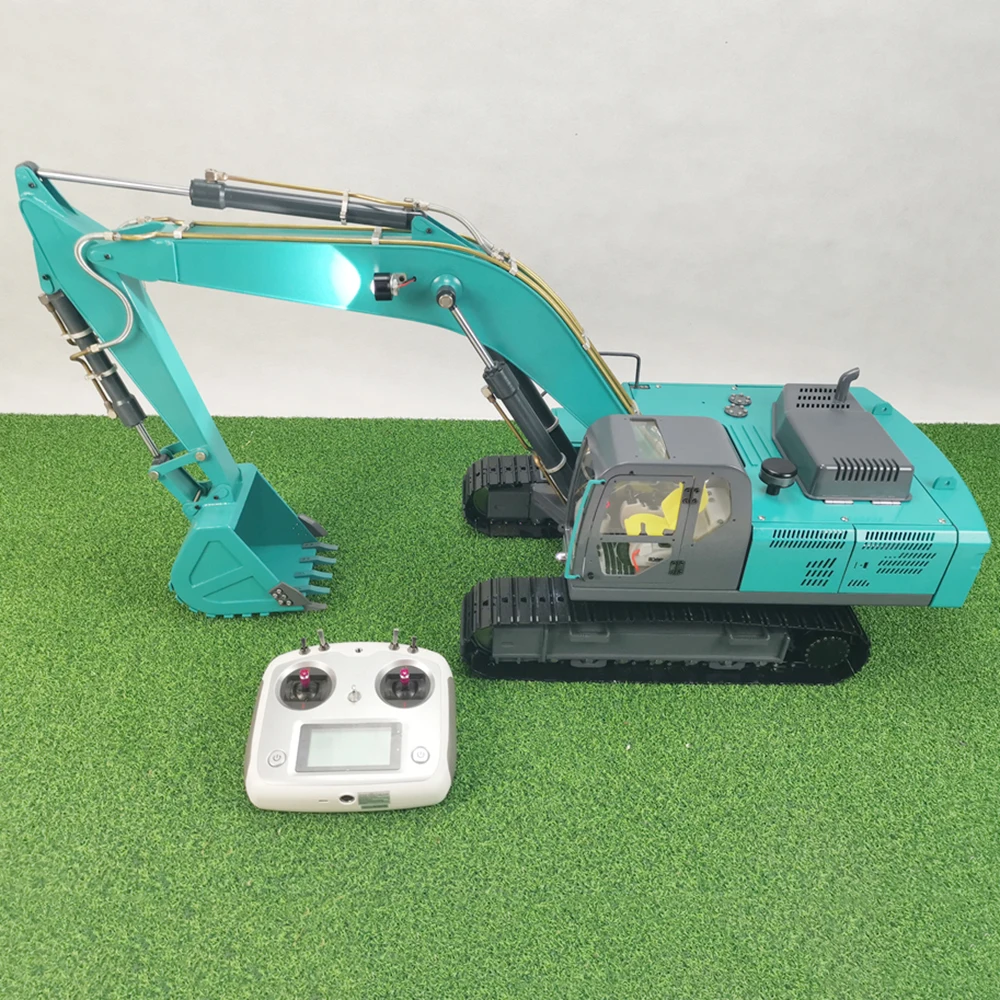1/12 Hydraulic RC Excavator Metal Simulation Engineering Machinery with Lighting System Remote Control Car Excavator Model Toy