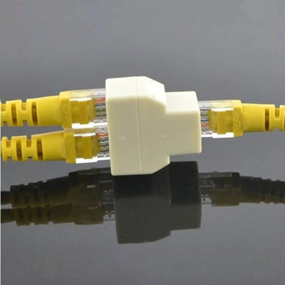 4pcs 1 to 2 Ethernet Splitter Adapter Extension Plug Plug and Play RJ45 Connector Splitter Dual Port Universal LAN Port Splitter