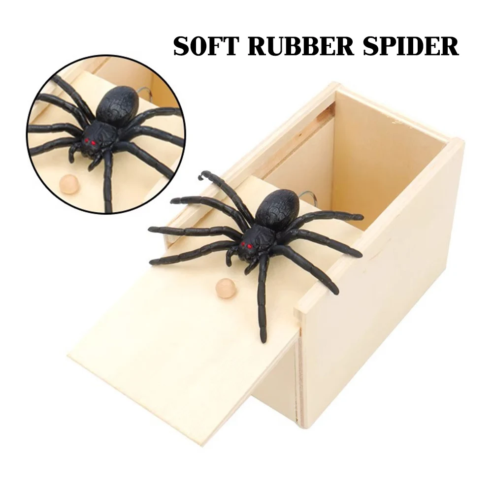 Surprise Wooden Spiders Box Funny Novelty Joke Making Toy Funny Gag Present