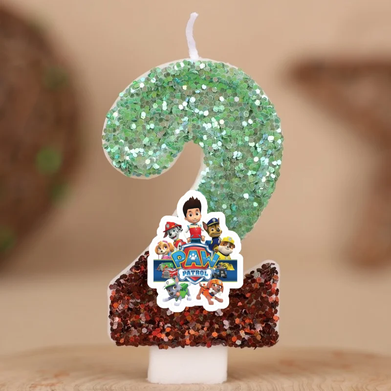 Cartoon Paw Patrol Thema Kerze 0-9 Nummer Geburtstag Kuchen Jahrestag Party Baby Dusche Kerzen Szene Dekoration Lieferungen – Detail 2