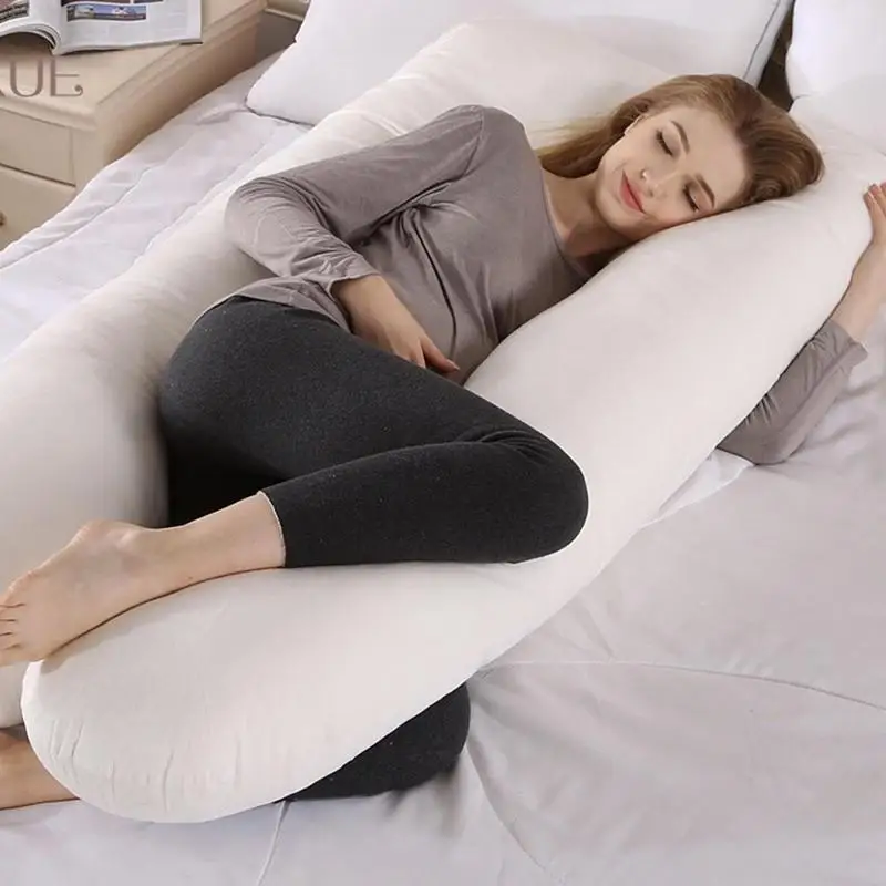 Removable Full Body Pillow U-Shape Adults Side Sleeper Maternity Body Pillow Flexible Pregnancy Pillow for Lactation Sleeping