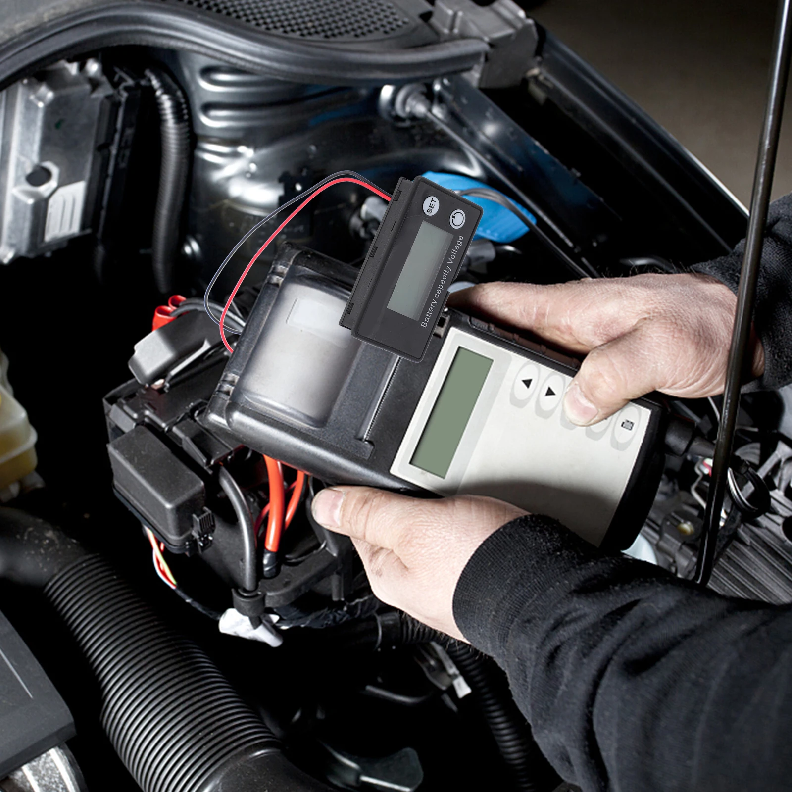 مؤشر الفولتميتر ليثيوم أيون الرصاص الحمضية اختبار قدرة شاشة عرض الجهد حديقة المكتب المنزلي