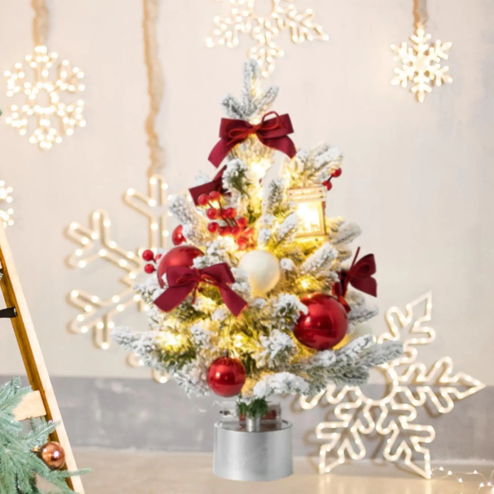 Mini Christmas Tree with Light Tabletop Decoration for Patio Wedding Bedroom