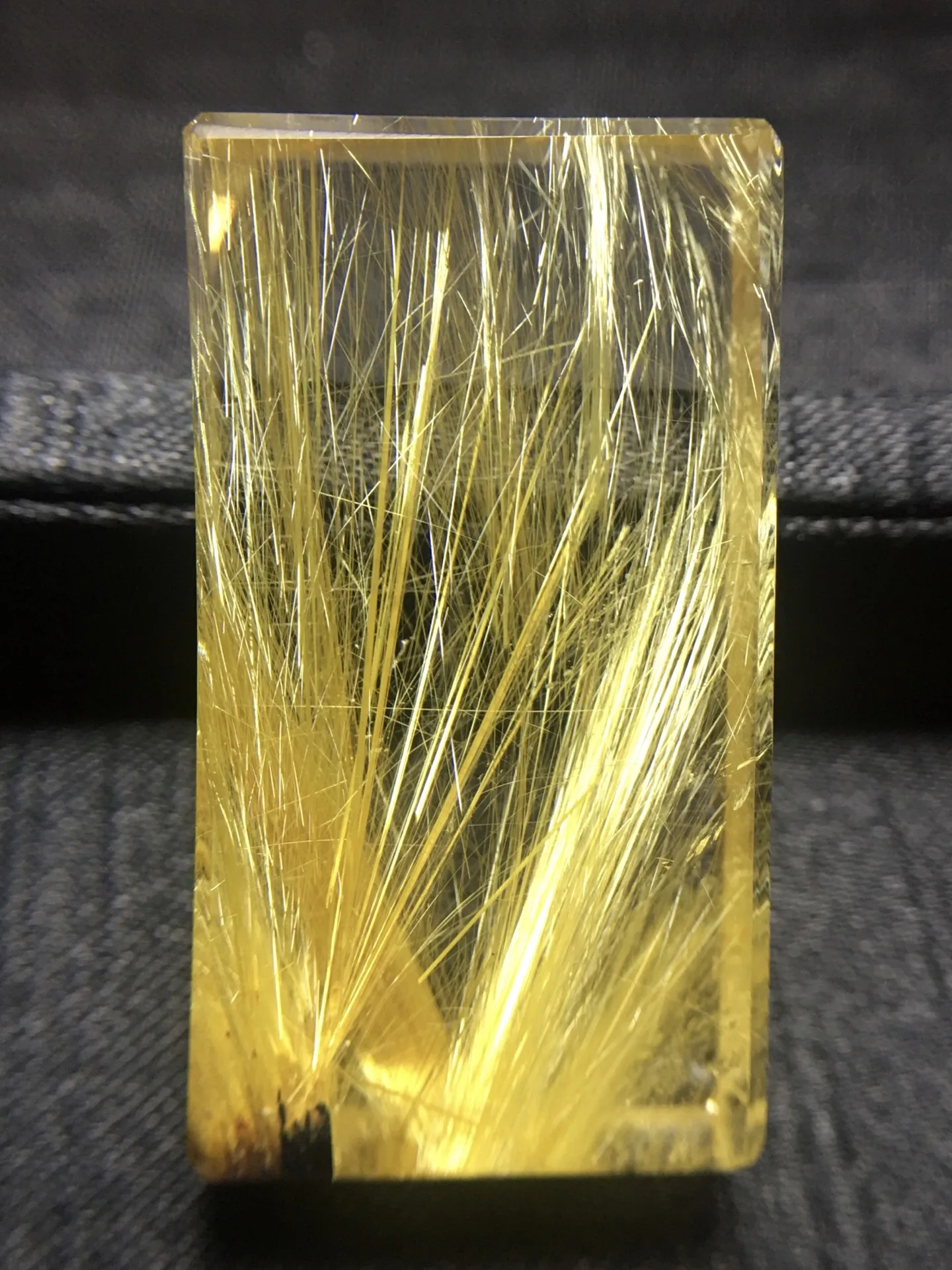 Natural Gold Rutilated Quartz Pendant Rectangle 37.1*20.5*11mm Rutilated Quartz Flower Men Women Brazil AAAAAAA