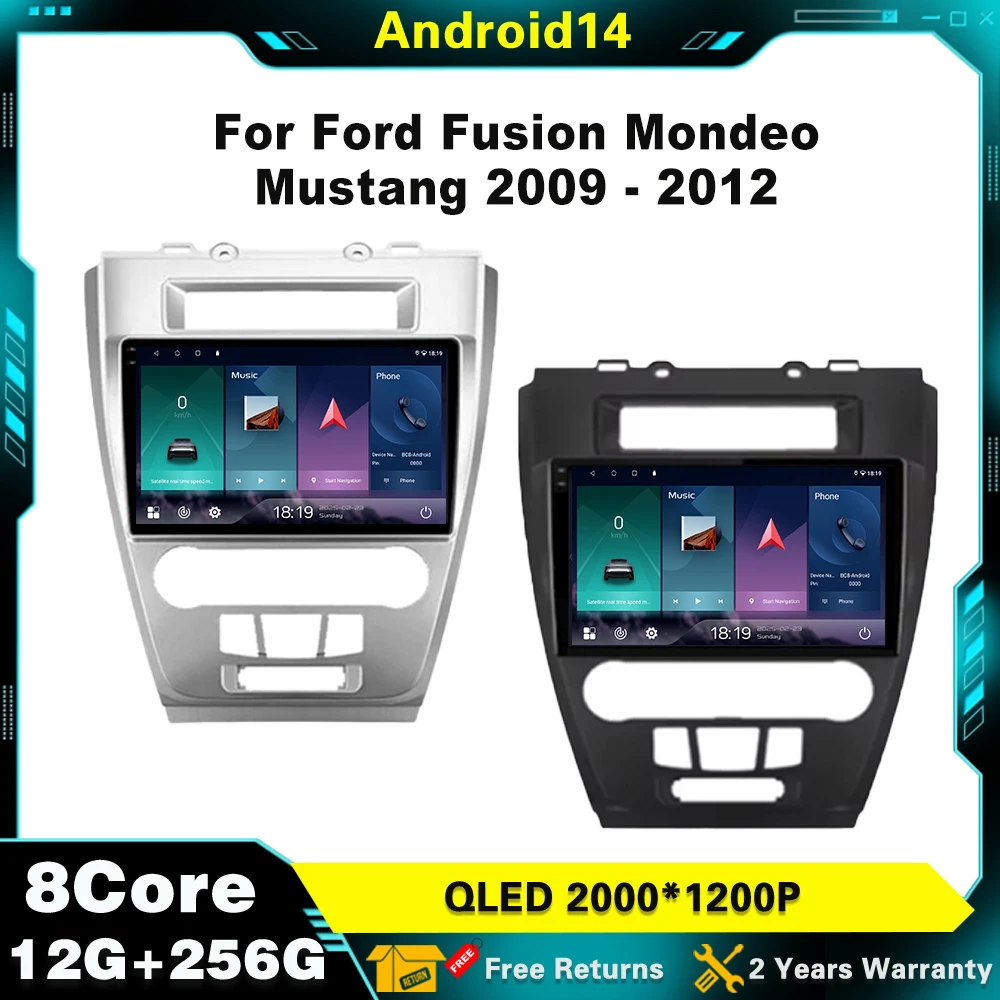 

NO 2DIN For Ford Fusion Mondeo Mustang 2009 - 2012 Android 14 Car Radio WIFI GPS Multimedia Players Navigator Stereo Receiver