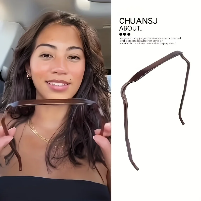 Fashion Square Glasses Shape Headband for Women,Non-slip Matte Hair Accessory Hoop,Simple Matte Hairband for Thick&Thin Hair