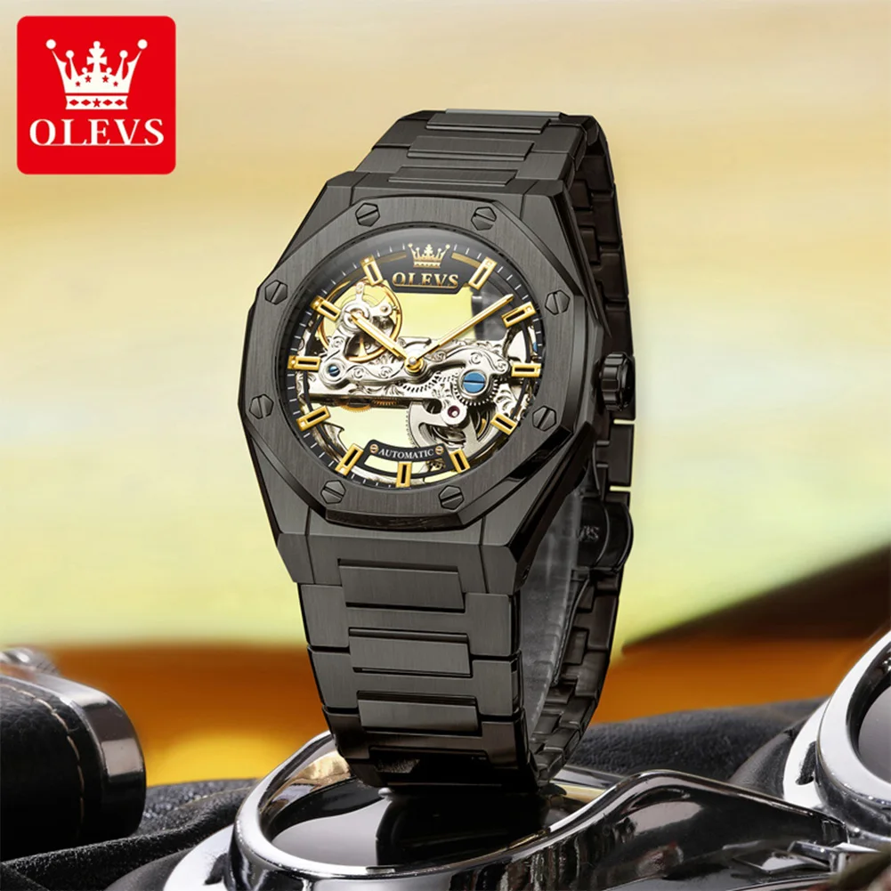OLEVS 6742 Automatic Mechanical Men's Watch Solid Stainless steel Waterproof Luminous Men's Luxury Watch