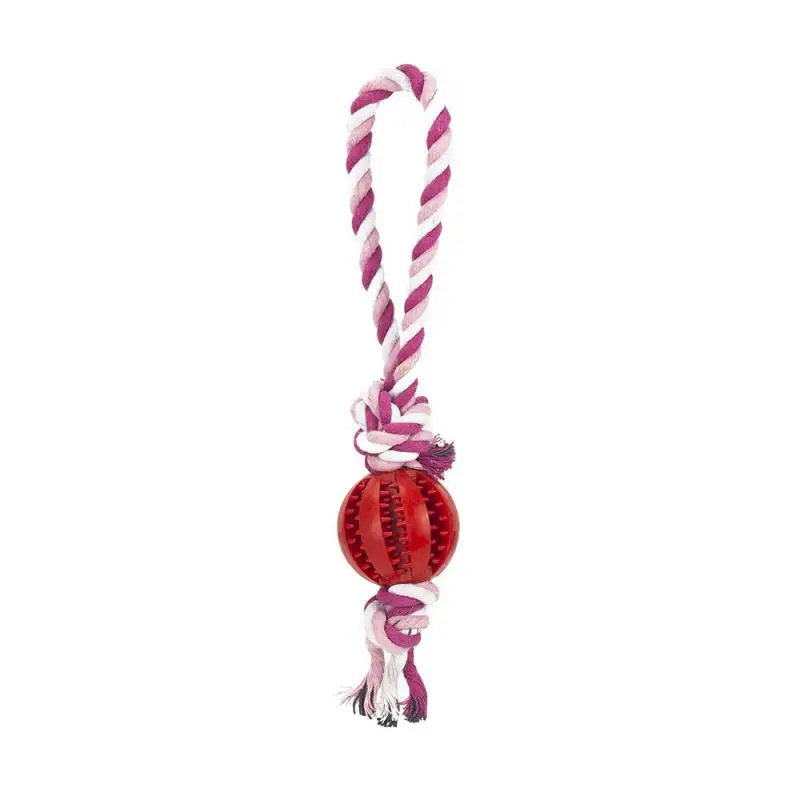 

Dog Ball Toy With Rope Interactive Leaking Balls For Small Large Dogs Bite Resistant Chew Toys Puppy Training Pet Accessories