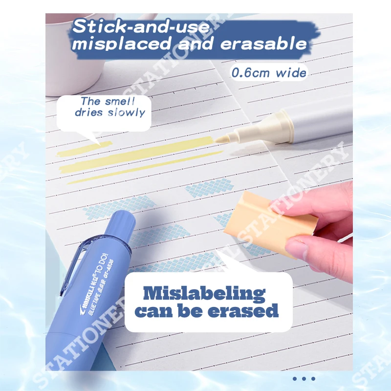 10 large-capacity double-sided tapes, 4 main bodies + 6 replacement cores, for handicrafts, gift packag, notebooks and student