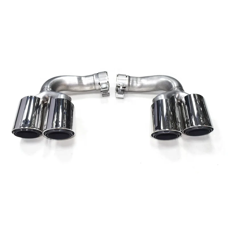 SYPES1Pair Plating Black304 Stainless Steel Car Exhaust Tip 958-2r Muffler Tip For Porsche Cayenne Hybrid Car 2018-2020 Tailpipe