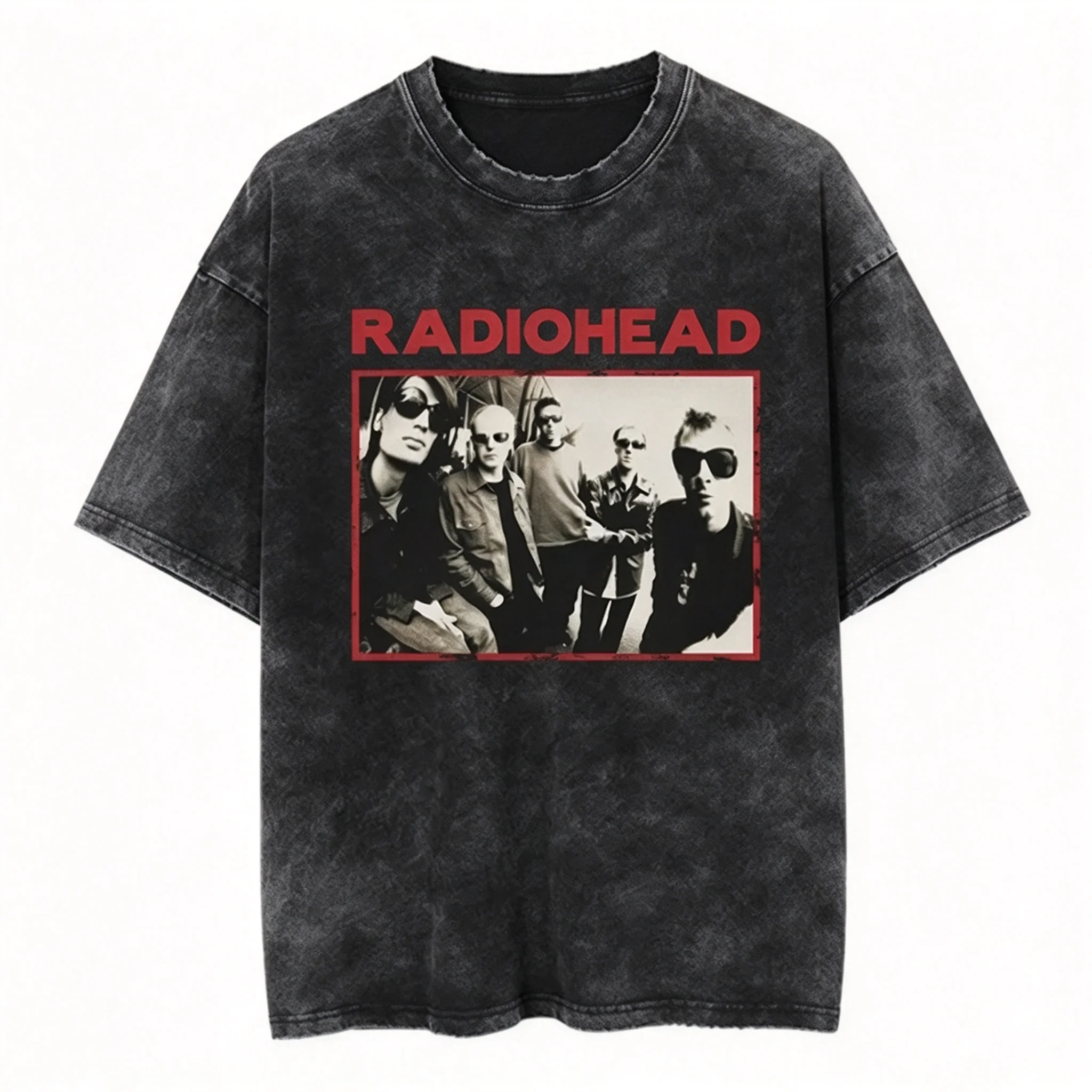 Rock Band Radiohead The Bends T-shirt - Retro Washed Short-Sleeve T-Shirt European and American Style Retro