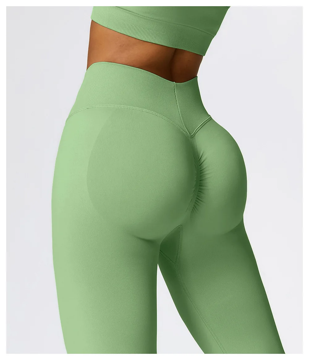Damen-Sport-Leggings mit V-Rücken, sportlich, Fitness, Fitnessstudio, Yoga, Strumpfhosen, Scrunch-Kontrolle, Lauftraining, Workout, Leggins – Detail 19