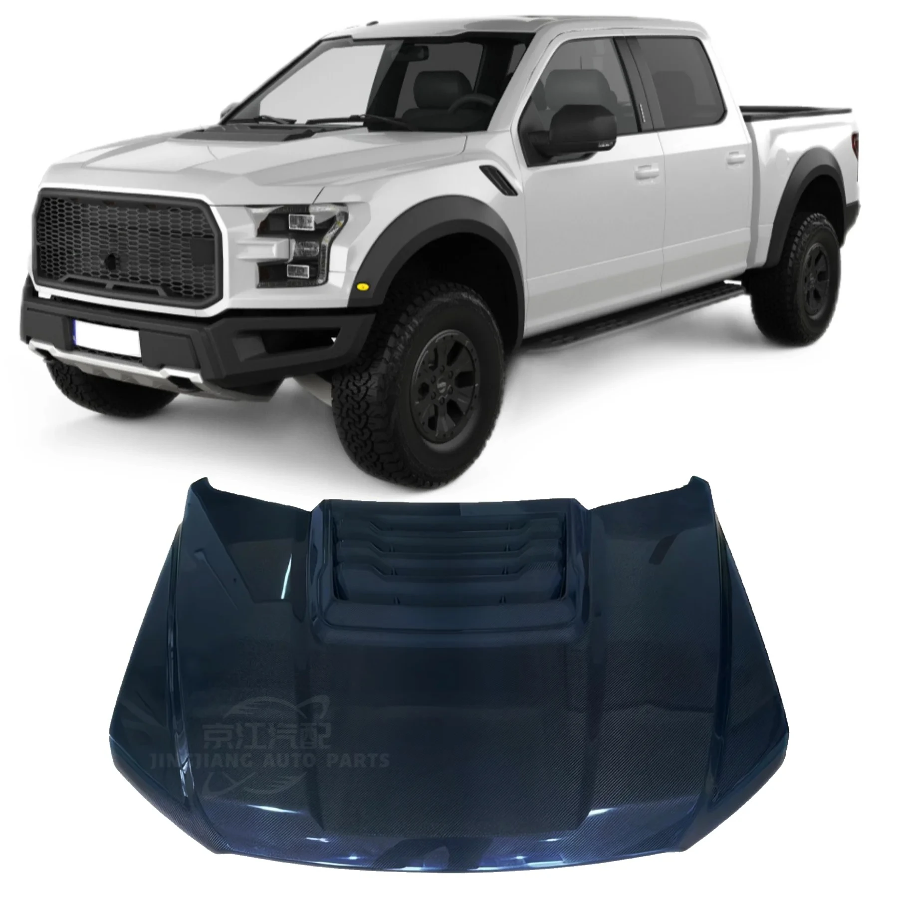 

New Open Hole Carbon Fiber Hood for Ford Raptor F150 Lightweight Modification with Durable Open Hole Design